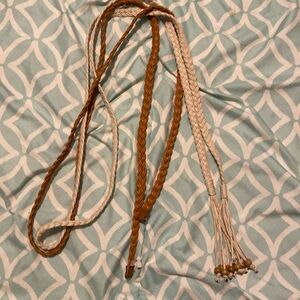 2 belts one brown and one white